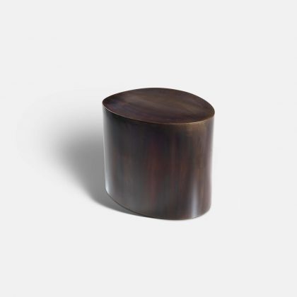 Campbell side table, metal, bronze patina